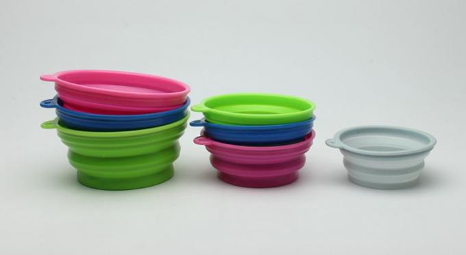 รอบสีที่กำหนดเองพับขายส่งซิลิโคนชามอาหารสุนัข