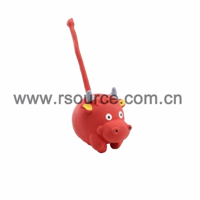 ลาเท็กซ์ Squeaky Toy Red Cow