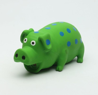 กรีดร้อง Squeaky Latex ของเล่นสำหรับสัตว์เลี้ยง Green Pig Dogs ของเล่นยางเป็นมิตรกับสิ่งแวดล้อม