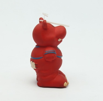 ตาจับน้ำยางของเล่น Squeaky ทนทานสำหรับหลุมบูลส์สีแดงฮิปโปรูปร่าง