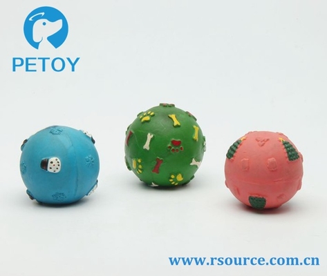 Ball Chew Latex ของเล่นสำหรับสัตว์เลี้ยง Polyester Soft Rubber Squeaky Dog Toys