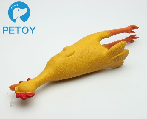 ของเล่นสุนัขไก่ยางเหลืองกันน้ำ 17.0 * 5.0 ซม. ขนาด 110 กรัมน้ำหนัก