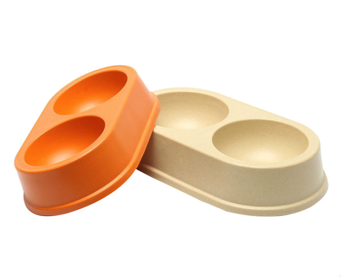 Non Slip 210g ชามใส่สัตว์เลี้ยงไม้ไผ่ทรงกลมย่อยสลายได้ 22cm Dog Cage Water Bowl