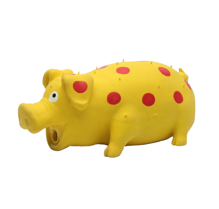 สัตว์เลี้ยงปลอดสารพิษ Squeaky Rubber Duck Dog Toy Pig Latex Rubber Chicken Dog Toy